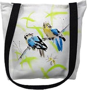 Betsydrake TY018G 18 x 18 in. Birds & Bees III Tote Bag - Large Black