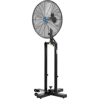 24" Foldable Mobile Pedestal Fan by Continental Dynamics – Metal, Black, Model SFSI3-750/60Y