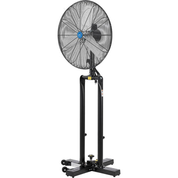 24" Foldable Mobile Pedestal Fan by Continental Dynamics – Metal, Black, Model SFSI3-750/60Y