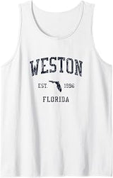 Weston FL JN1 Vintage Athletic Blue Design Tank Top