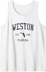 Weston FL JN1 Vintage Athletic Blue Design Tank Top