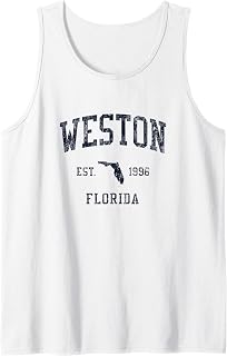 Weston FL JN1 Vintage Athletic Blue Design Tank Top