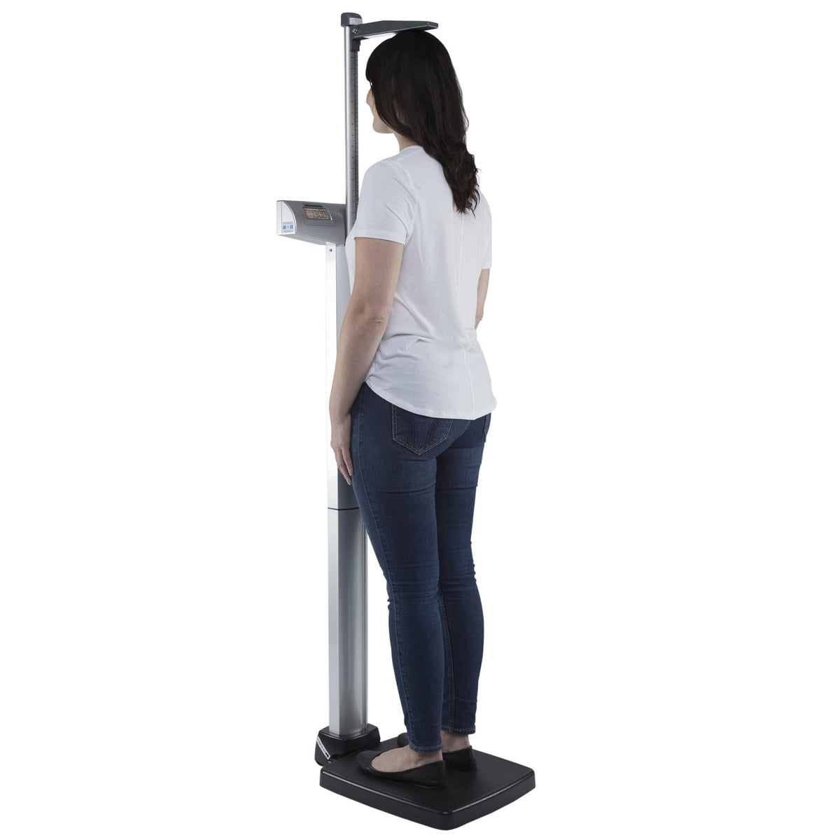 Eye-Level EMR Digital Scale - 500 lb - Silver by Health o meter – 17"L x 14.75"W x 53.63"H, Polycarbonate, Gray, Model 500KL