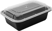 Pactiv NC838B Black Base Oblong Contaner with Clear Dome Lid, 24 oz - 150 per case