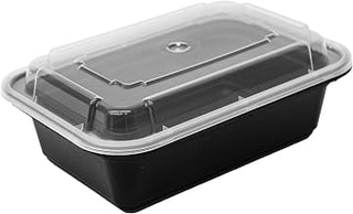 Pactiv NC838B Black Base Oblong Contaner with Clear Dome Lid, 24 oz - 150 per case