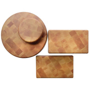 Display Riser Round Melamine and Bamboo -12" Dia x 2" H by HUBERT – Plastic, Natural, Model H0050-MB