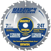 IRWIN Tools MARATHON Carbide Corded Circular Saw Blade, 7 1/4-inch, 24T (24030)