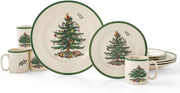 Spode Christmas Tree Earthenware Dinnerware Set, Service for 4, Multicolor