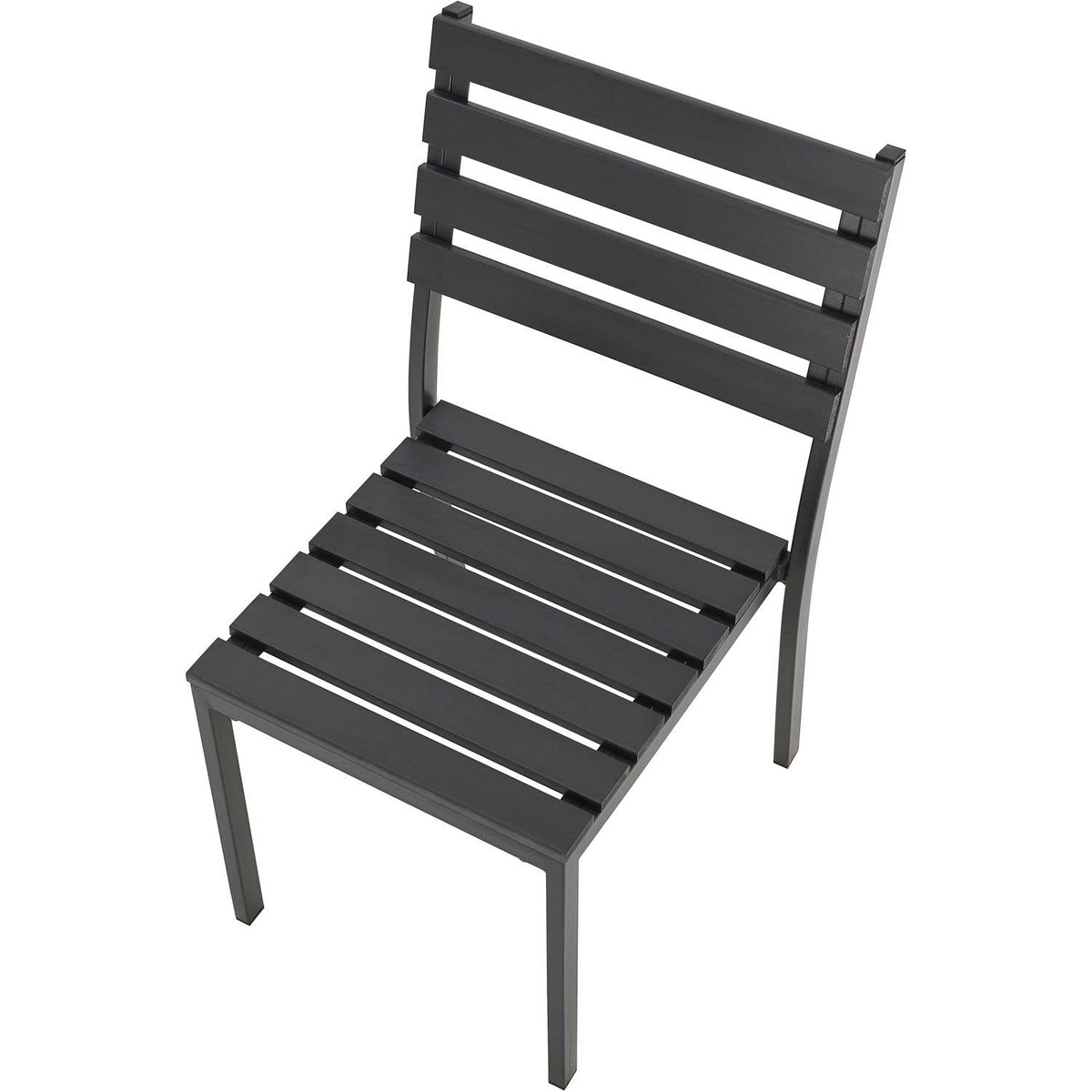 Stackable Outdoor Dining Armless Chair by Global Industrial – Alloy Steel, Black, Model 436986BK