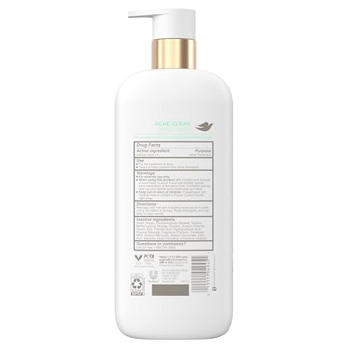 Dove 18.5 Fl Oz (Pack of 4) / White / Acne Clearing Body Washes