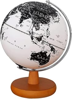 Globe, with Chrome Plated Metal Base Stand Light Up Led Globe Smart World Educational Clear Text Marking
