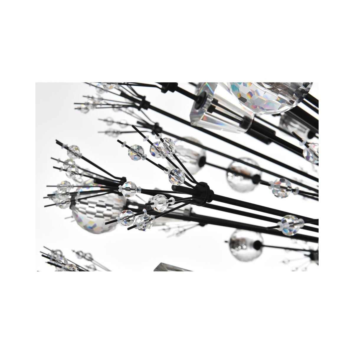 Vera 32 Light Pendant by Lighting Design – Metal, Clear, Model 2550D44BK