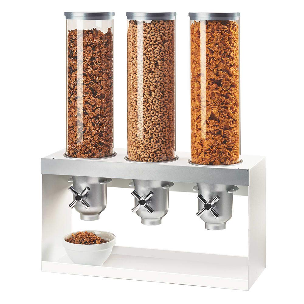 Luxe Turn & Serve Cereal Dispenser by CAL-MIL – 27" H x 20.5" W x 7.25" L, 13.5 liters, Plastic, White, Model 3598-3-55