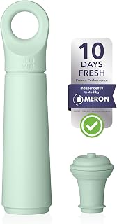 Vacu Vin Loop Wine Saver Pump - 1 Vacuum Wine Stopper - Jade | Wine preserver for red or white wine, up to 10 days freshness, dishwasher-safe stopper, 98% recycled plastic, no batteries