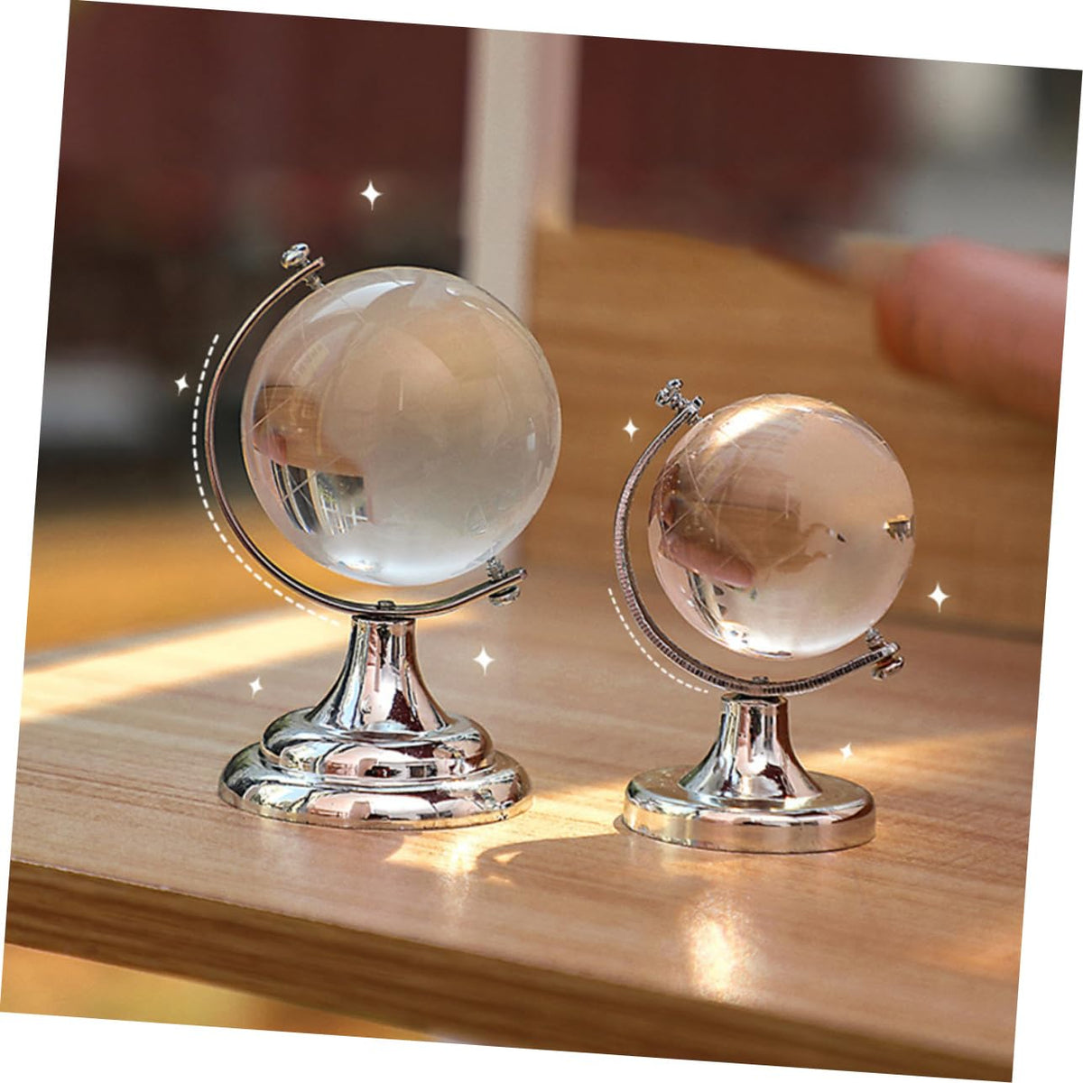 Globe Design Crystal Ball Solid and Long-lasting World Map Globe for Desk Table Top Decor by FELTECHELECTR – artificial crystal, Multi, Model XDRZM48H18DYZ4309I