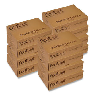 EcoCraft Interfolded Dry Wax Deli Paper by Bagcraft Papercon – 10000 CT, Paper, kraft, Model 016008