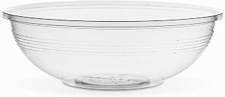 Vegware Compostable Clear PLA Plastic 24oz Wide Salad Bowls, Case of 300, Round Cold Food Containers, Renewable Plant-Based, 185-Series Lids Available, Disposable