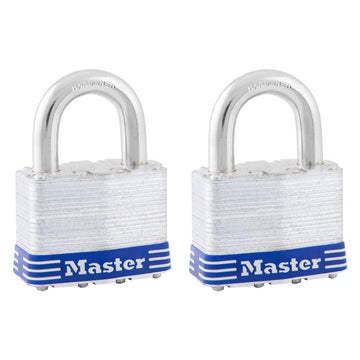 Outdoor Padlock with Key by Master Lock – 2 Pack, Alloy Steel, Silver, Pack of 2