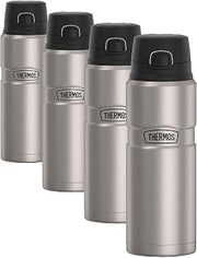 THERMOS Stainless King Vacuum-Insulated Drink Bottle, 24 Ounce, Matte Steel (Pack of 4)