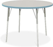 Jonti-Craft Berries 6468JCA131 Round Activity Table - 42" Diameter, A-Height - Freckled Gray/Coastal Blue/Gray