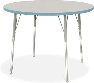 Jonti-Craft Berries 6468JCA131 Round Activity Table - 42" Diameter, A-Height - Freckled Gray/Coastal Blue/Gray