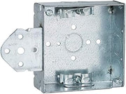 RACO 225 Square Box with B-Style Bracket, 1-1/2-Inch Depth, Non-Metallic Cable, 1/2-Inch Knock-Out, 4-Inch (Pack of 25)