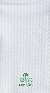 Hoffmaster 856300 Earth Wise Recycled Paper Guest Towel, Overall Embossed, 2 Ply, 1/6 Fold, 17" Length x 13" Width, White (Case of 3000)
