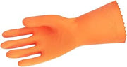 MCR Safety 5430M 8-1/2-Inch Seamless Nitrile Rubber Gloves with Straight Cuff and Flocked Lining, Orange, Medium, 1-Pair