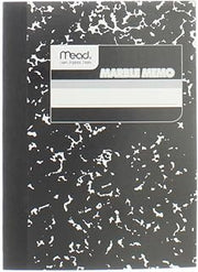 Memobk Marble Blk 5x3 Size 80 Ct Mead Black Marble Memo Pad, 5' X 3'