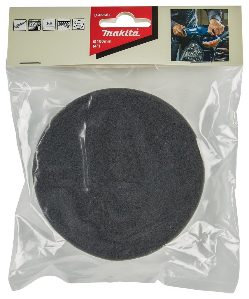 Polishing Pad Black 100mm by Makita – Foam, Multicoloured, Model D-62561