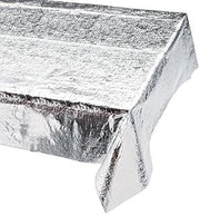 Creative Converting 38320 Metallic Tablecover, 54 by 108, Silver (3-Pack)