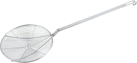 Winco Round Spiral Skimmer, 7-Inch, Nickel