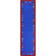 Kid Essentials Scattered Books Childrens Rugs by Joy Carpets – 2' x 7'8" (Rectangular), Nylon, Multi Color, Model 1777RR