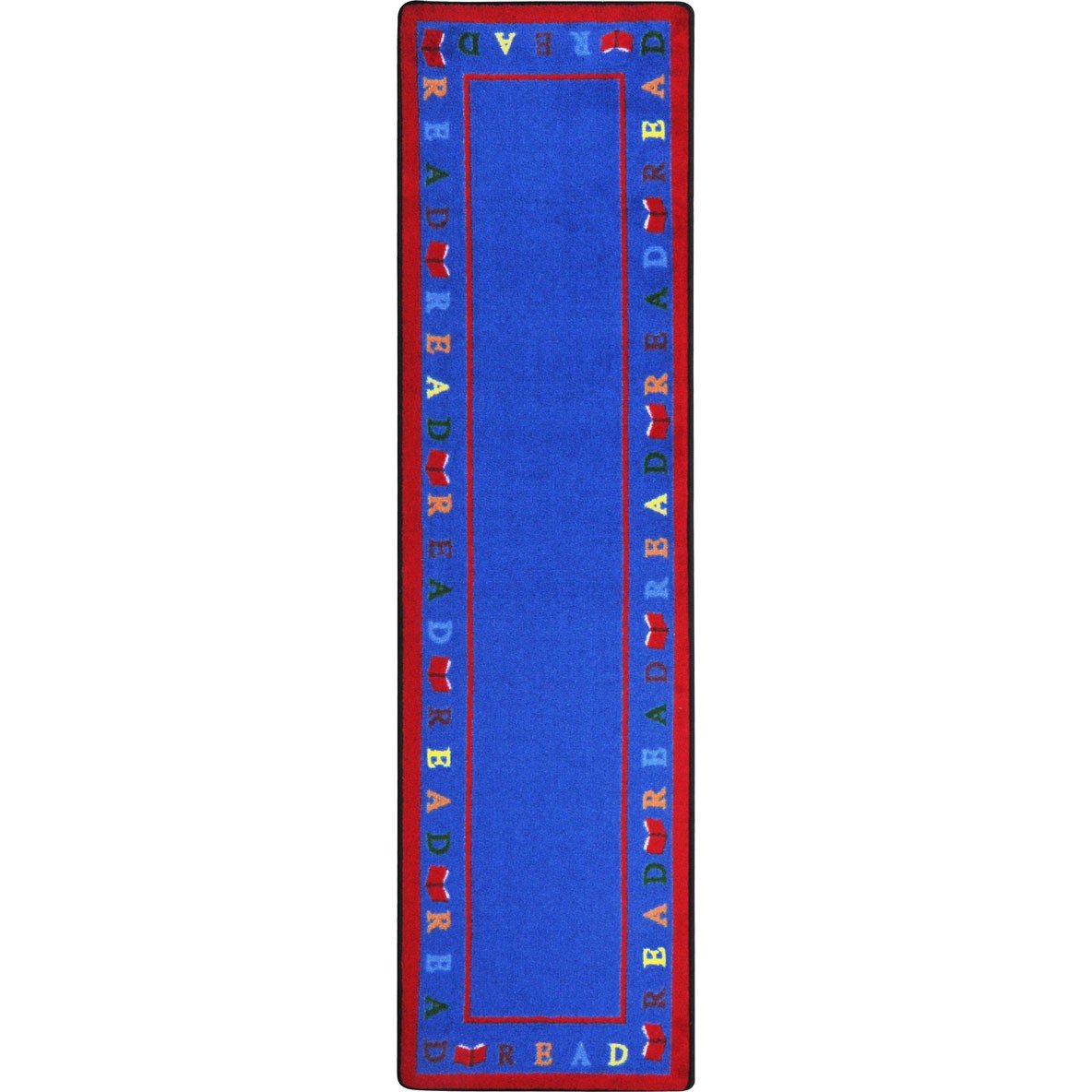 Kid Essentials Scattered Books Childrens Rugs by Joy Carpets – 2' x 7'8" (Rectangular), Nylon, Multi Color, Model 1777RR