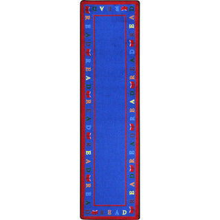 Kid Essentials Scattered Books Childrens Rugs by Joy Carpets – 2' x 7'8" (Rectangular), Nylon, Multi Color, Model 1777RR