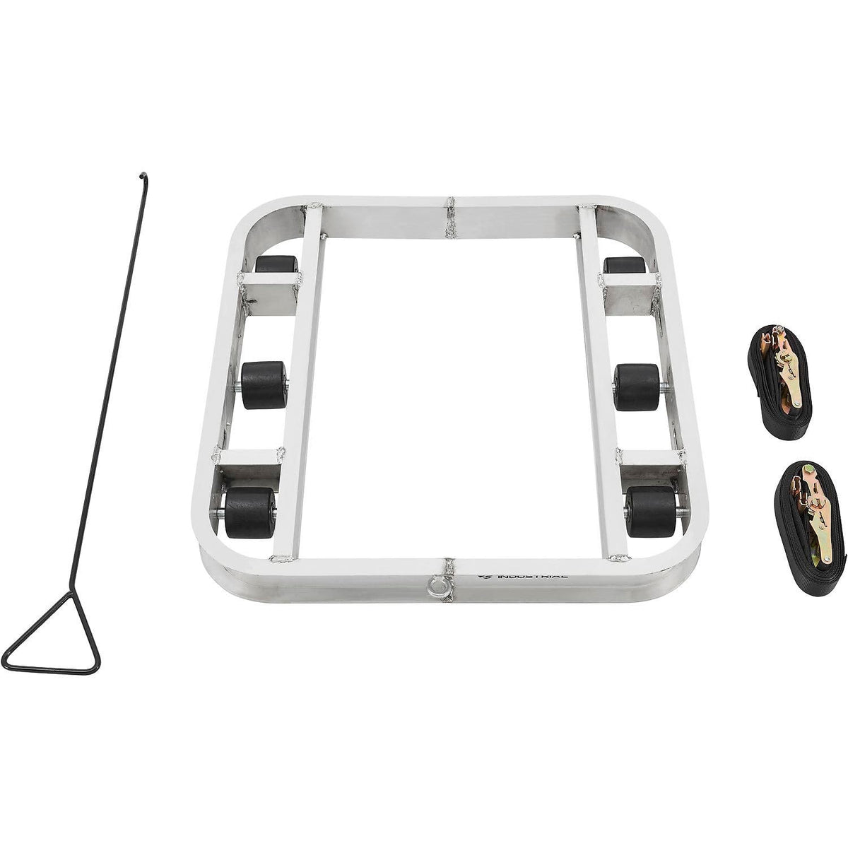 Aluminum Pallet Dolly with Tilt Rollers by Global Industrial – Aluminum, Silver, Model 800500