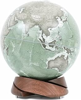 Globe, Cute Elegant Premium Decorative Creative with Black Walnut Base 10 Inch Diameter Clear Text Marking
