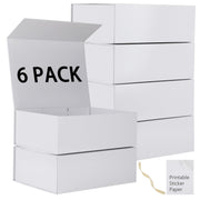 Mumupack Cardboard Gift Boxes, 12x8x4.5 Inches, White 6 Pack