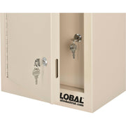 Small Narcotics Cabinet by Global Industrial – 8"L x 12"W x 15"H, Powder Coated Steel, Beige, Model 436952