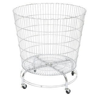 Dump Bin Round Chrome Wire - 29 1/2" Dia x 32" H by HUBERT – Metal, Silver