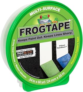FrogTape CF 120 Painter's Tape, Multi-Surface with PAINTBLOCK, 24mm x 55m, Green, 1 Roll (187649)