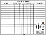 Magna Visual Magnetic Dry Erase in/Out Planner Kit (18" x 24" 15 Name, Black & White) with Aluminum Frame, Steel Board
