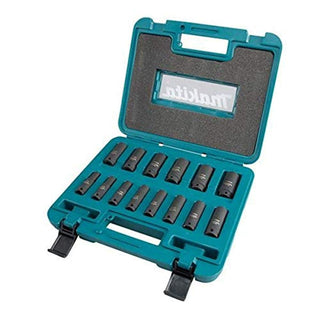 Impact Socket Adapter (14 Pieces Set) by Makita – Variety Pack, Alloy Steel, Black, Model B-55550