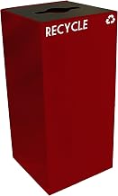 GeoCube Recycling Receptacle with Combination Slot/Round Opening by Witt Industries – 32.0 gallons, Steel, Scarlet, Model 32GC04-SC