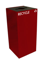 GeoCube Recycling Receptacle with Combination Slot/Round Opening by Witt Industries – 32.0 gallons, Steel, Scarlet, Model 32GC04-SC