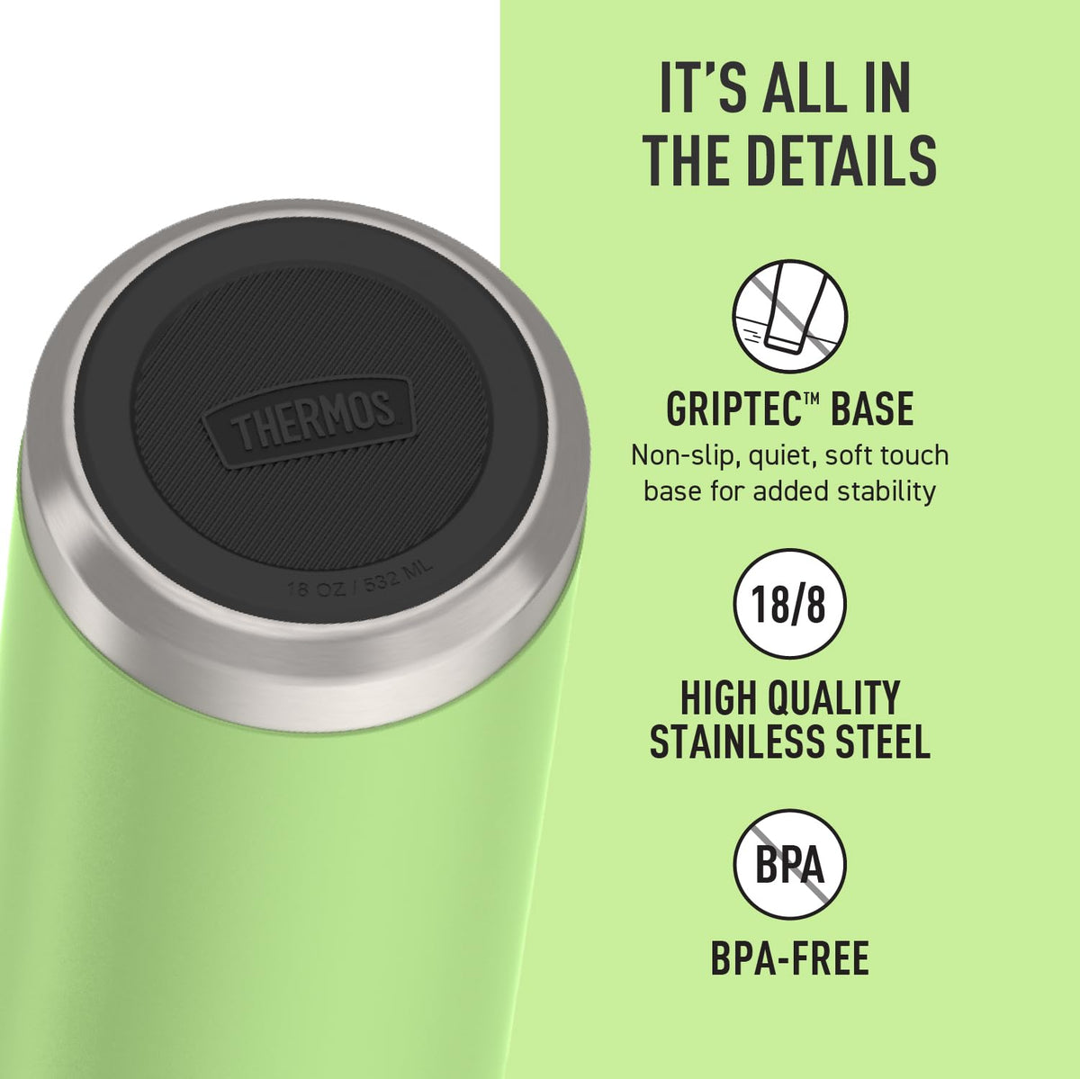 THERMOS 18 Ounces / Lime / Straw Thermoses