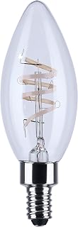 Satco 4 Watt, B11 Reminiscent LED Filament Light Bulb, 2700K, Warm White, 350 Lumens, 90 CRI, Clear Finish, Candelabra E12 Base, 360 Degree Beam, Dimmable, Wet Rated, Enclosed Fixture, 120V (2 Pack)