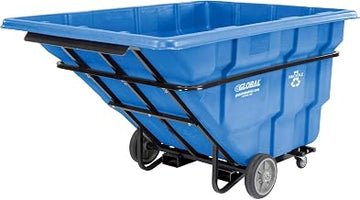 Global Industrial Extra HD Plastic Forkliftable Recycling Tilt Truck, 2750 Lbs. Cap, Blue