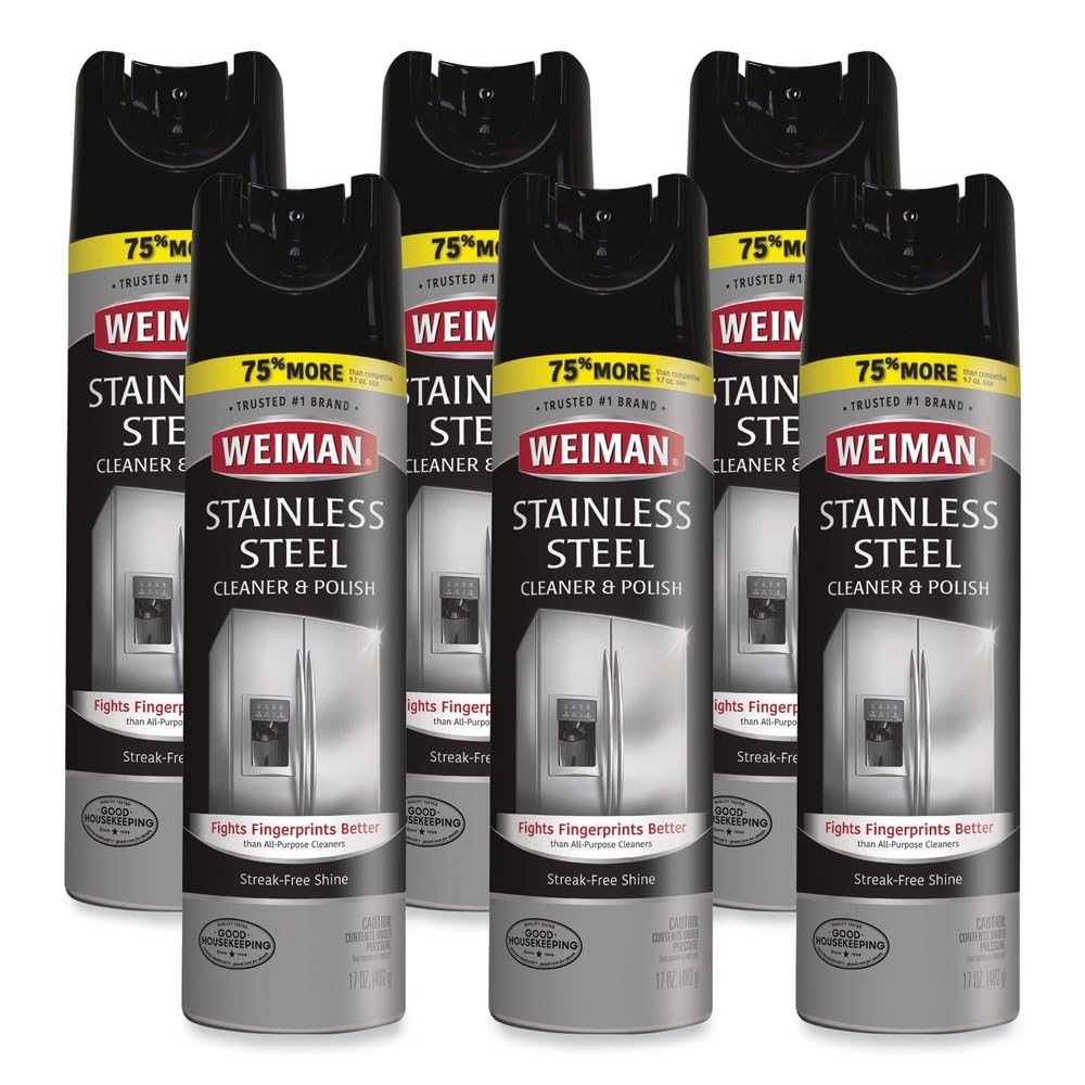 STAINLESS STL CLNR 17OZ by Weiman – 17 Fl Oz (Pack of 6), Pack of 6