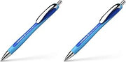 Schneider Slider Rave XB (Extra Broad) Ballpoint Pen, Refillable + Retractable, 1.4 mm, Light Blue Barrel, Blue Ink, Blister Pack of 2 Pen (73253)